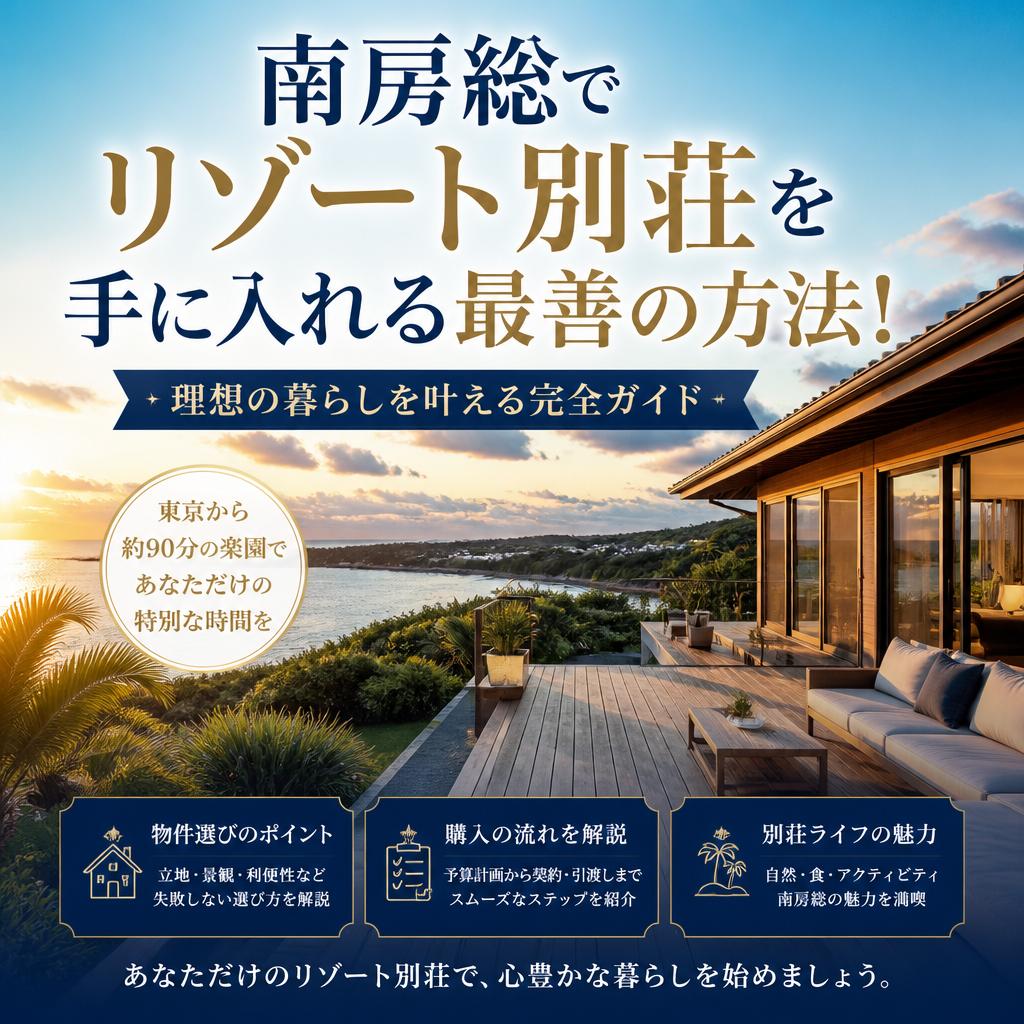 南房総でリゾート別荘を手に入れる最善の方法！