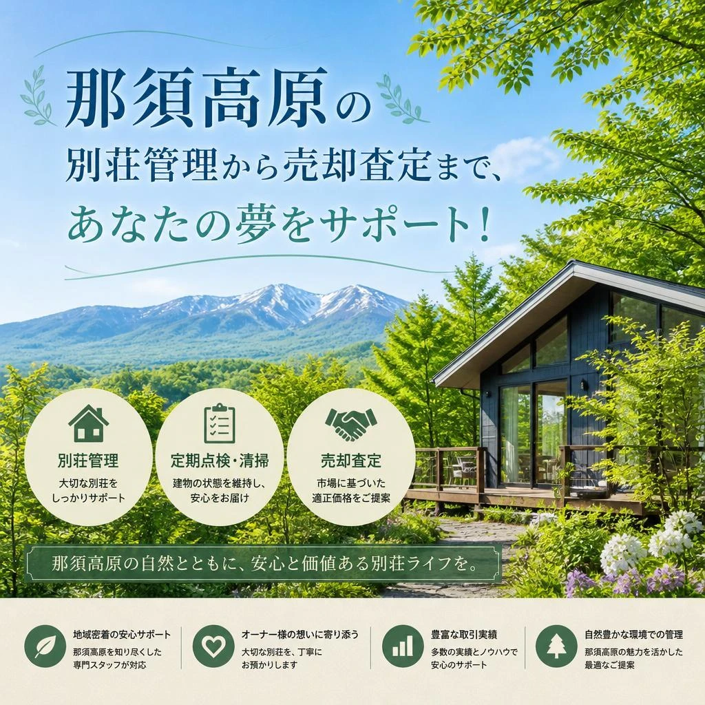 那須高原の別荘管理から売却査定まで、あなたの夢をサポート！