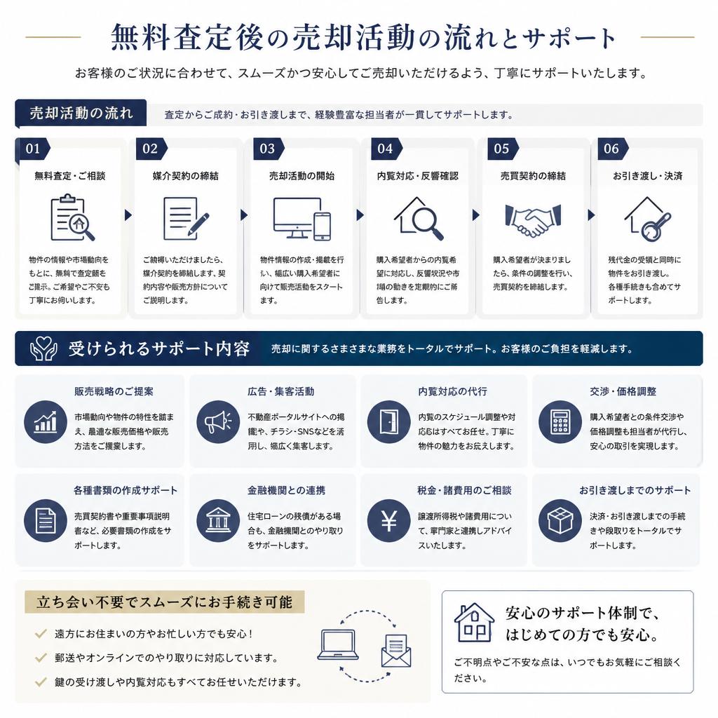 売却の流れとサポート