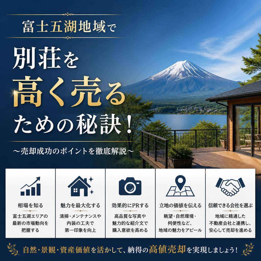 富士五湖地域で別荘を高く売るための秘訣！