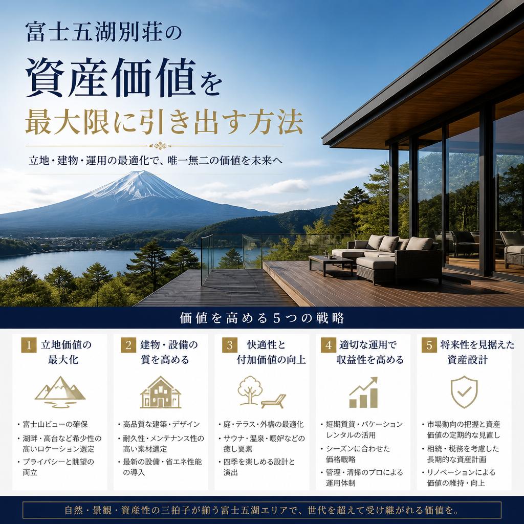 富士五湖別荘の資産価値を最大限に引き出す方法