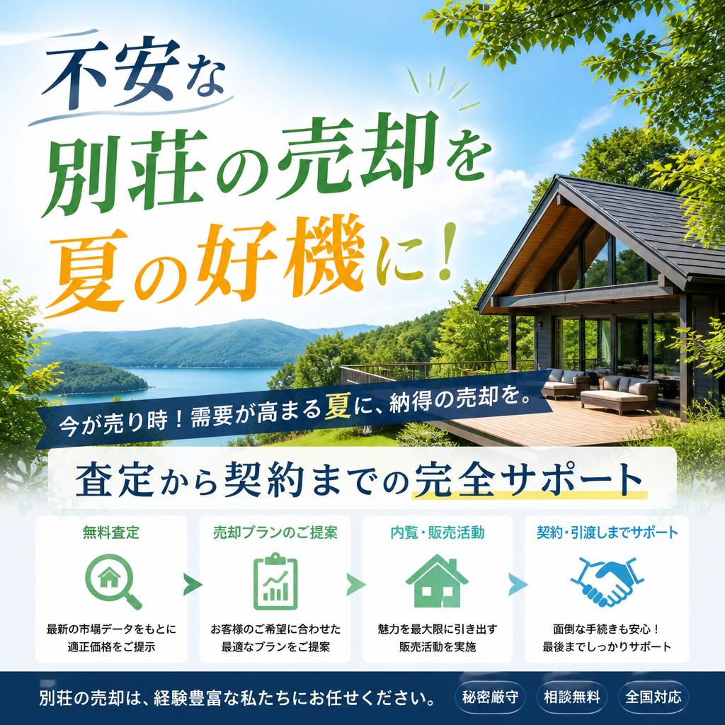不安な別荘の売却を夏の好機に！査定から契約までの完全サポート