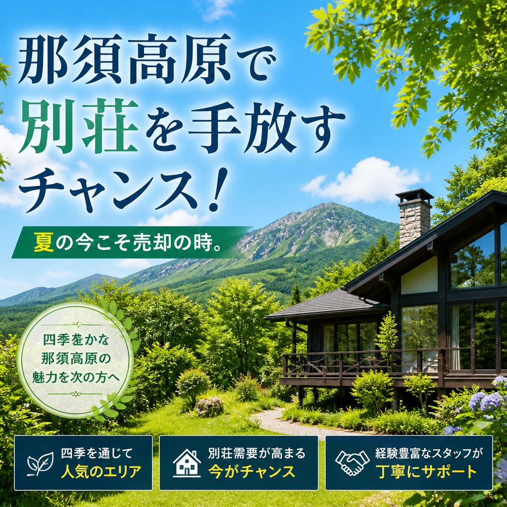 那須高原で別荘を手放すチャンス！夏の今こそ売却の時。
