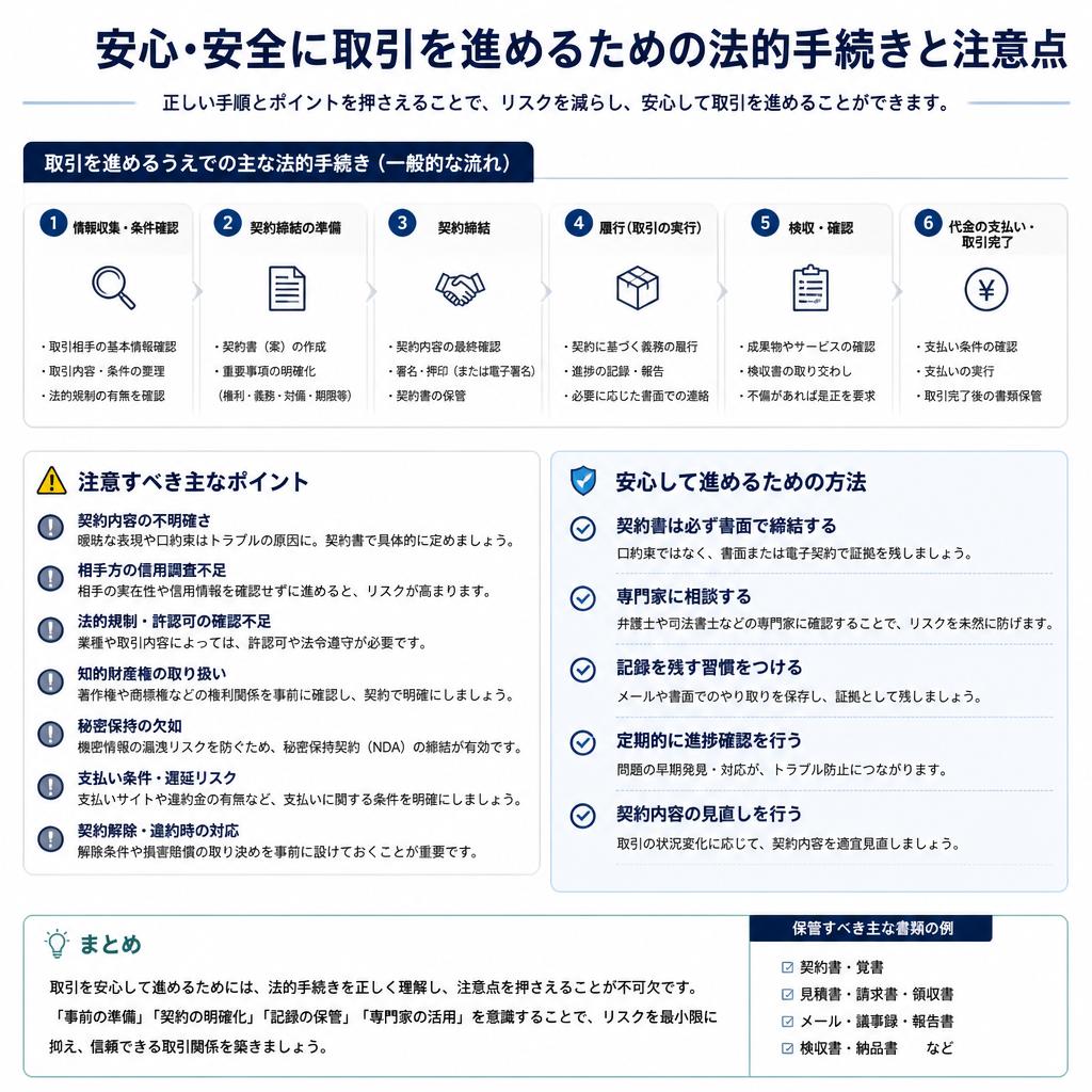 安心の取引を実現するためのステップ