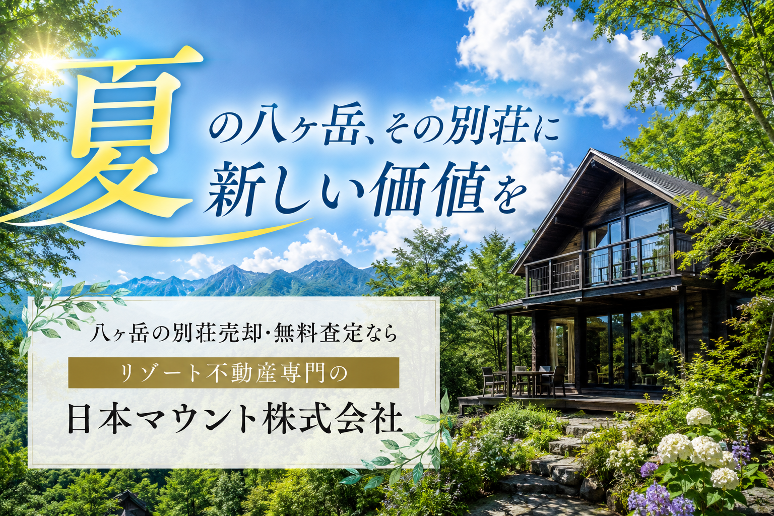 夏の八ヶ岳、その別荘に新しい価値を。