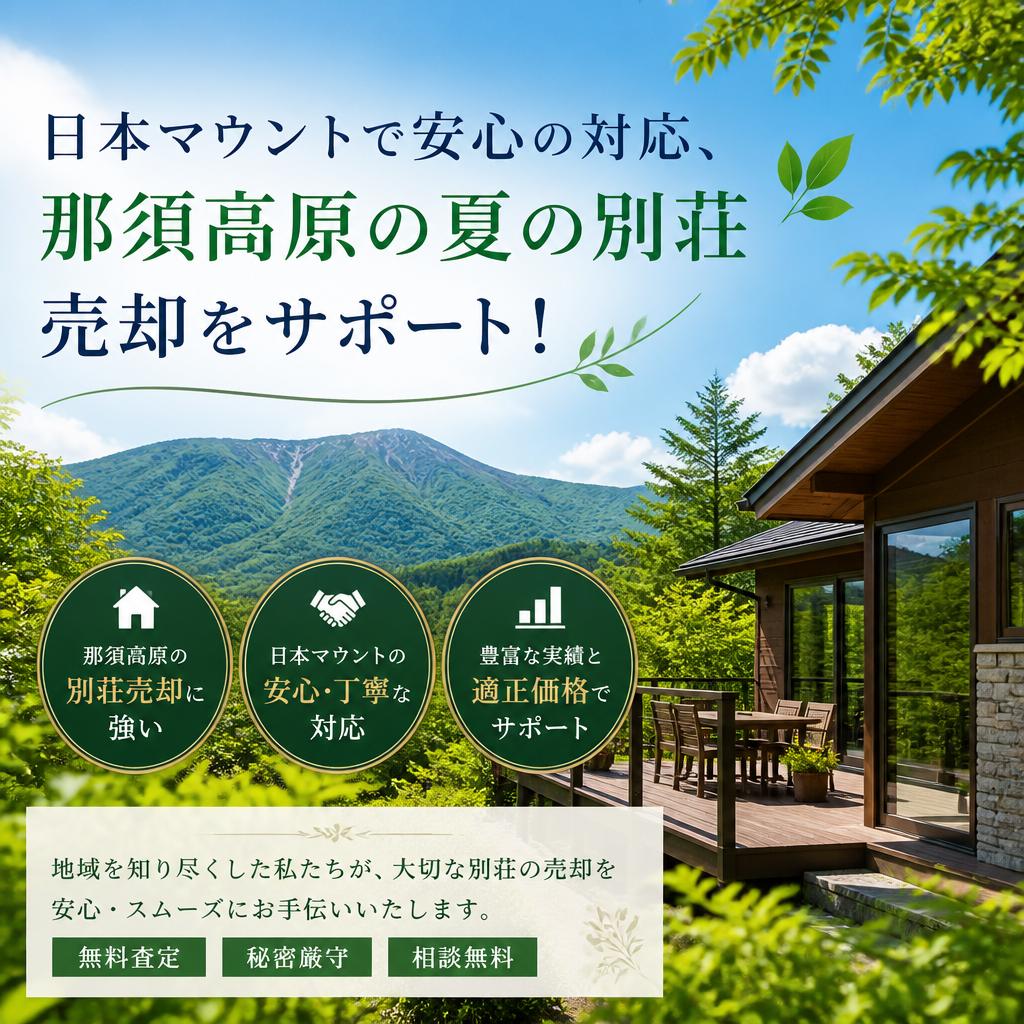 日本マウントで安心の対応、那須高原の夏の別荘売却をサポート！