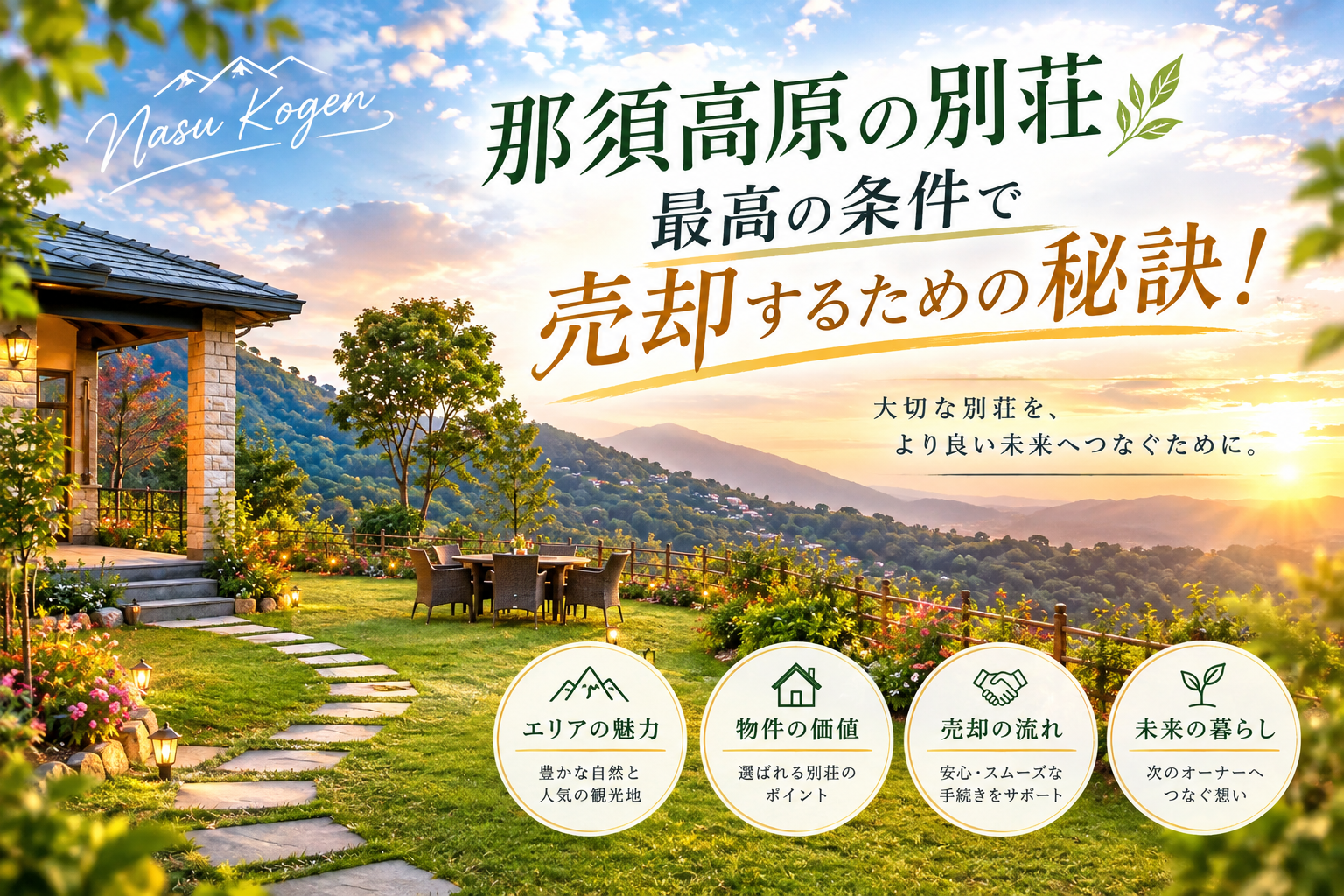 那須高原の別荘、最高の条件で売却するための秘訣！