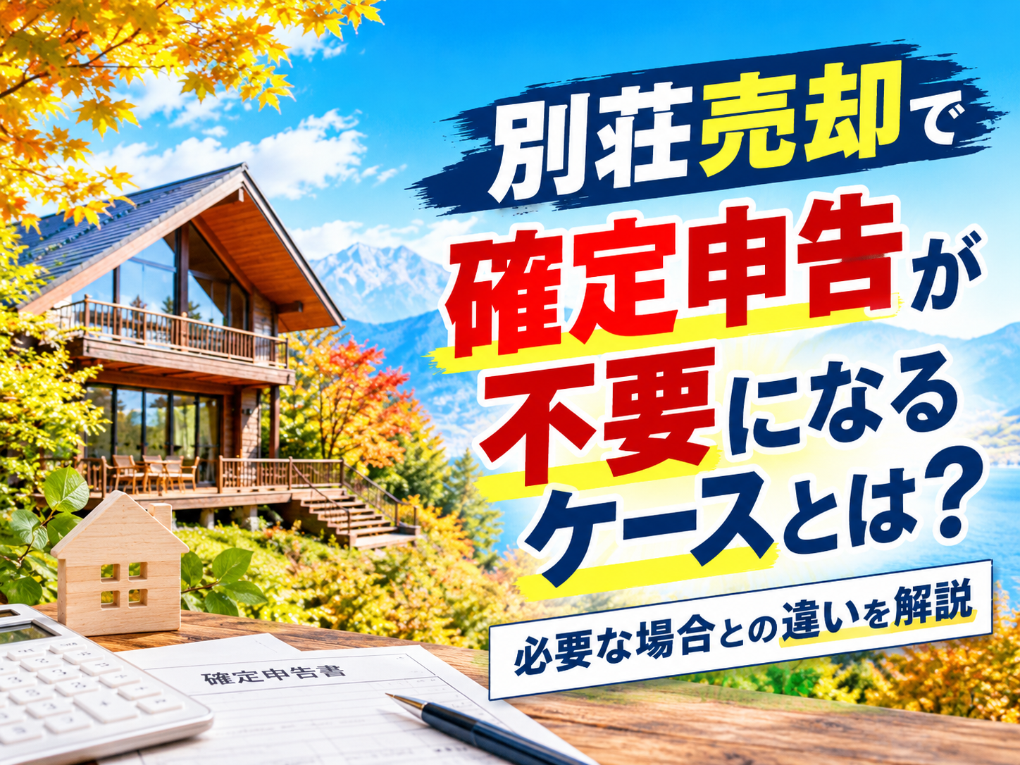 別荘売却で確定申告が不要になるケースとは？｜必要な場合との違いを解説