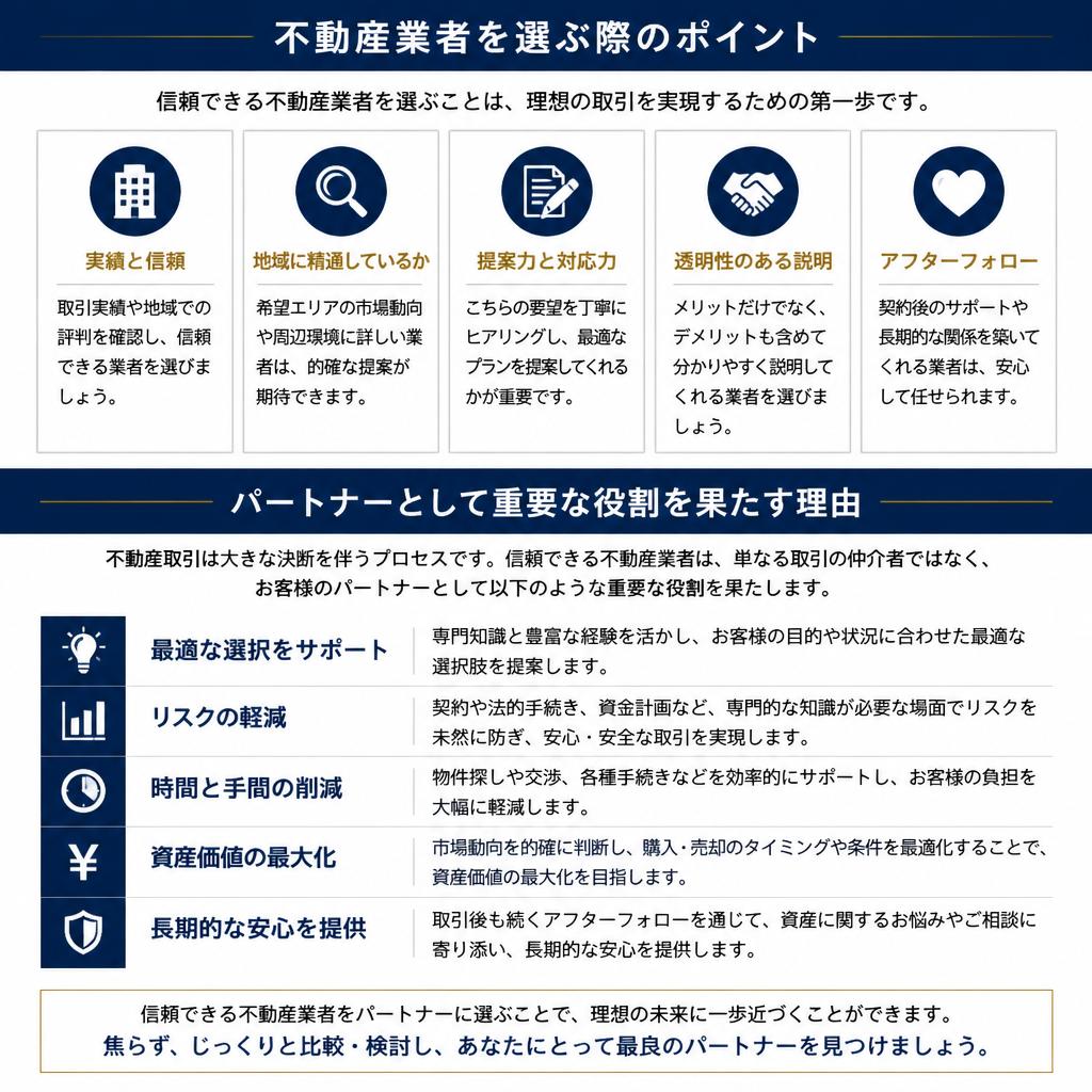 5. 信頼できる不動産業者の選び方