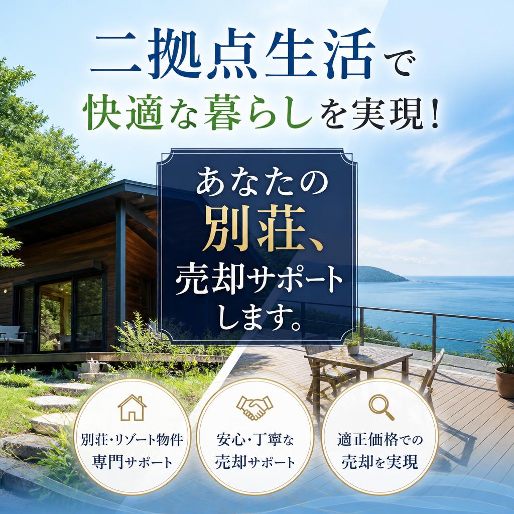 二拠点生活で快適な暮らしを実現！あなたの別荘、売却サポートします。