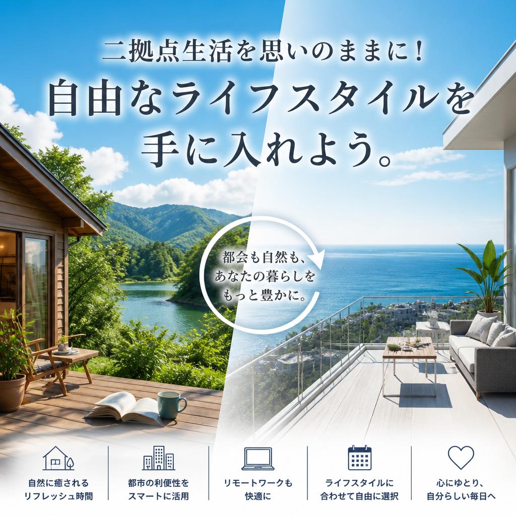 二拠点生活を思いのままに！自由なライフスタイルを手に入れよう。