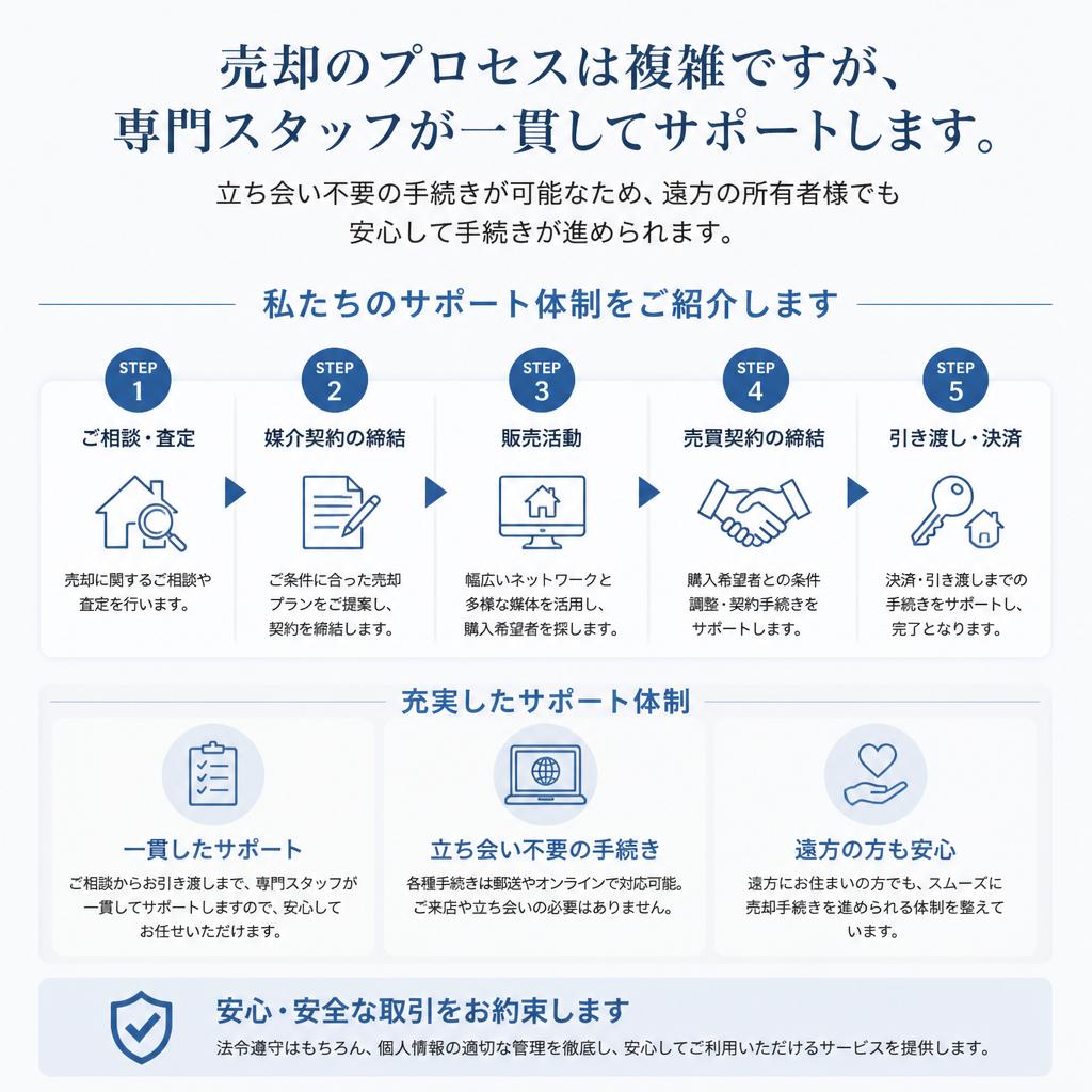 売却手続きの流れとサポート体制