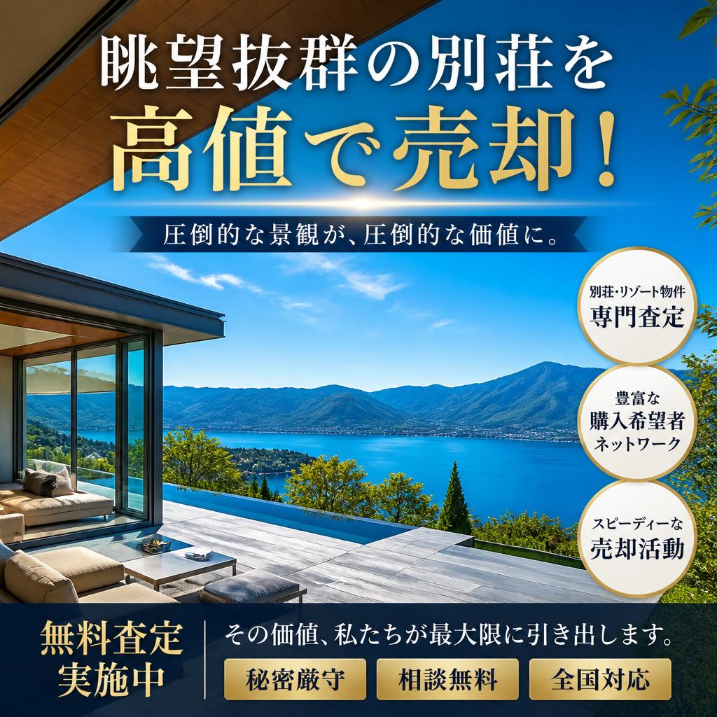 眺望抜群の別荘を高値で売却！