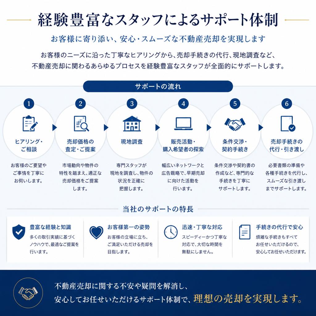 専門スタッフによる売却サポート