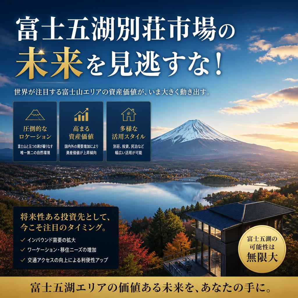 富士五湖別荘市場の未来を見逃すな！