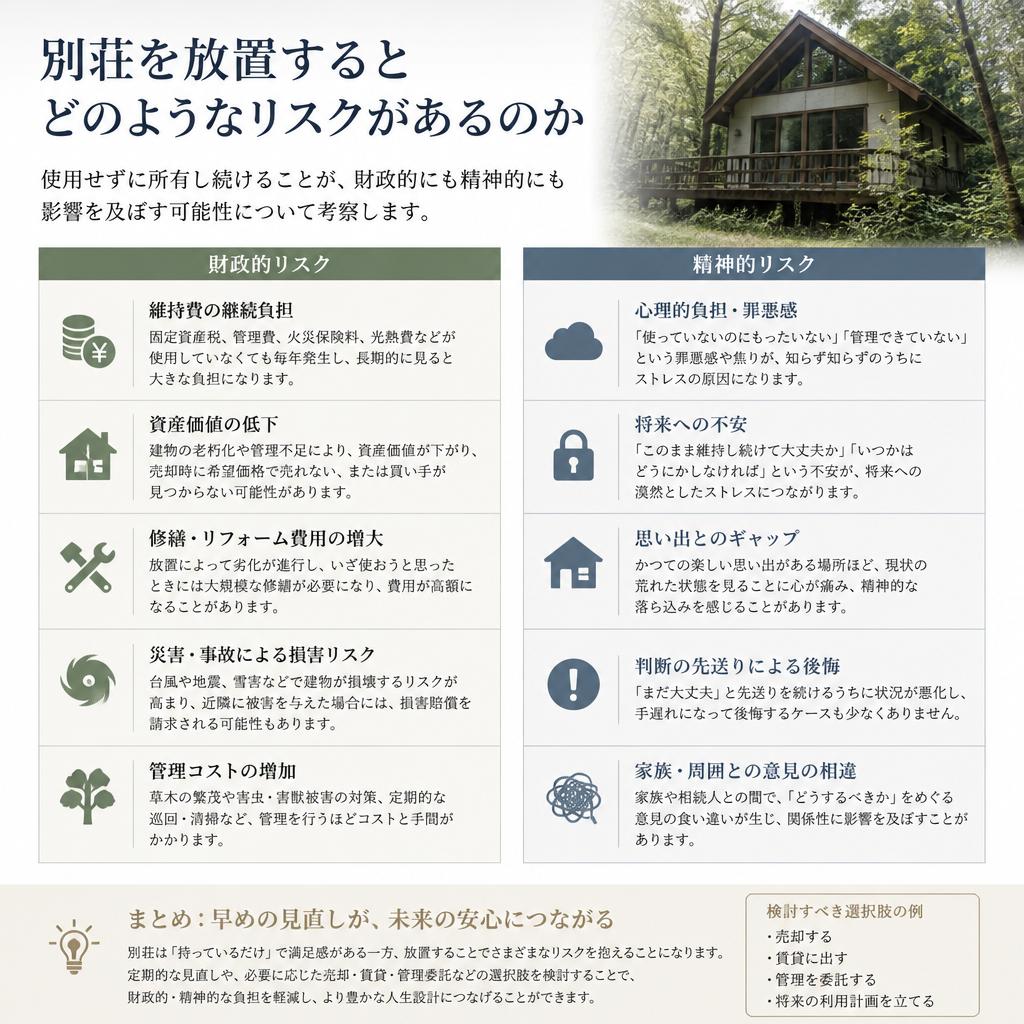 放置のリスクと悩み