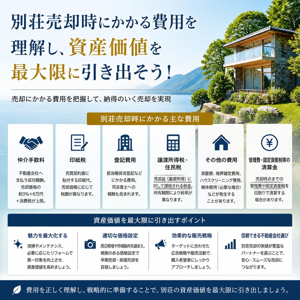 別荘売却時にかかる費用を理解し、資産価値を最大限に引き出そう！