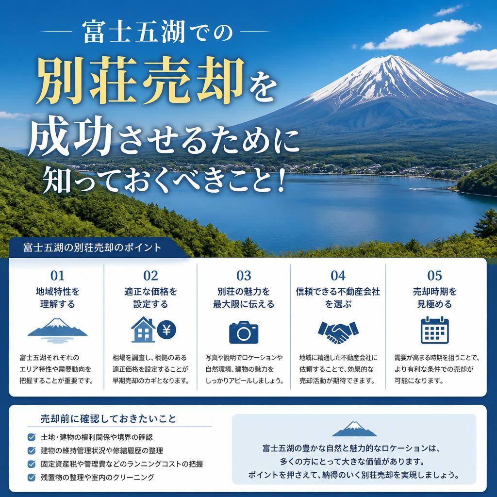 富士五湖での別荘売却を成功させるために知っておくべきこと！
