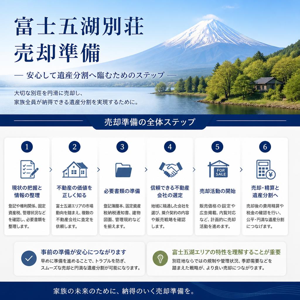 富士五湖別荘売却準備—安心して遺産分割へ臨むためのステップ