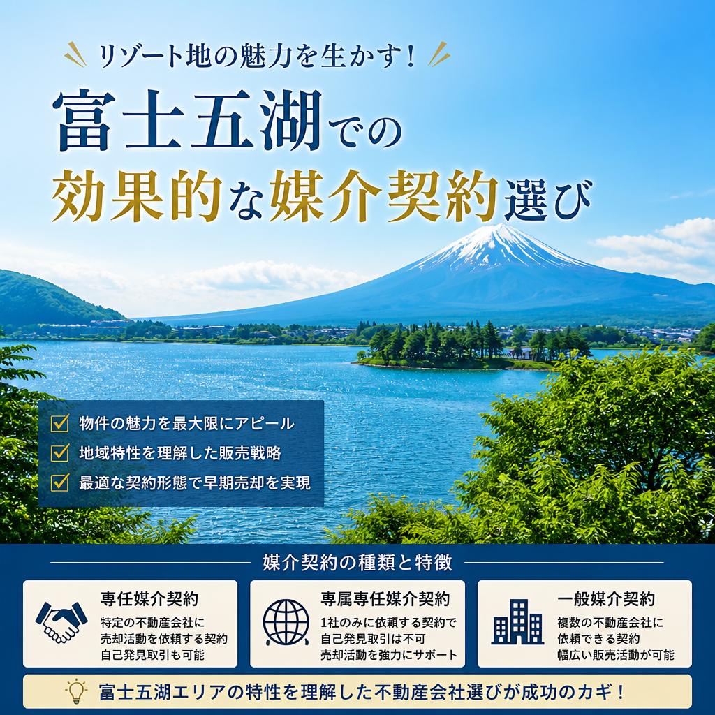 リゾート地の魅力を生かす！富士五湖での効果的な媒介契約選び