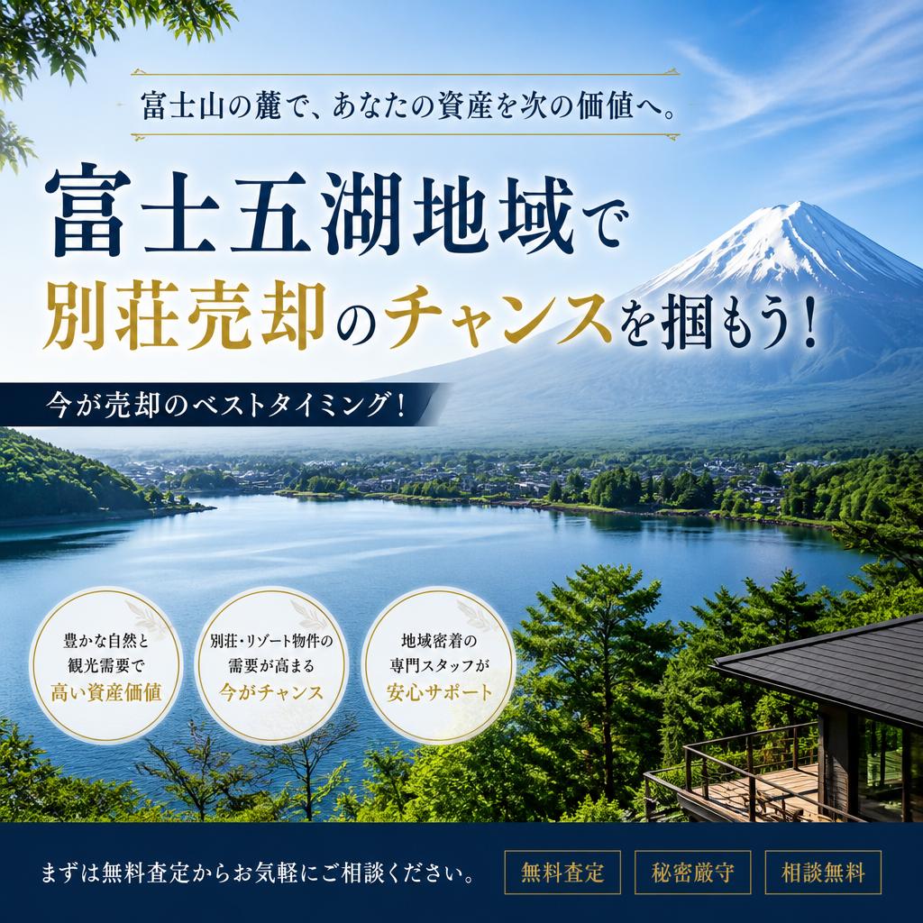 富士五湖地域で別荘売却のチャンスを掴もう！