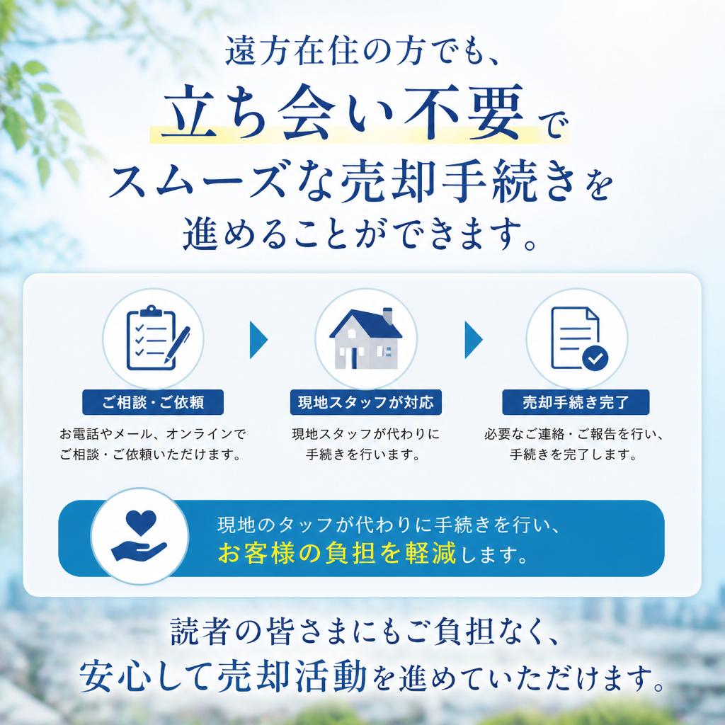 遠方でも安心!立ち会い不要の手続き