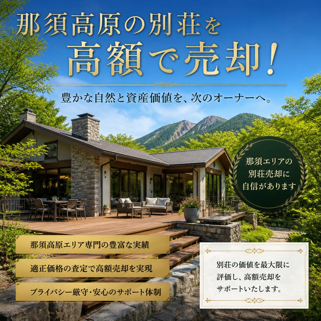那須高原の別荘を高額で売却！