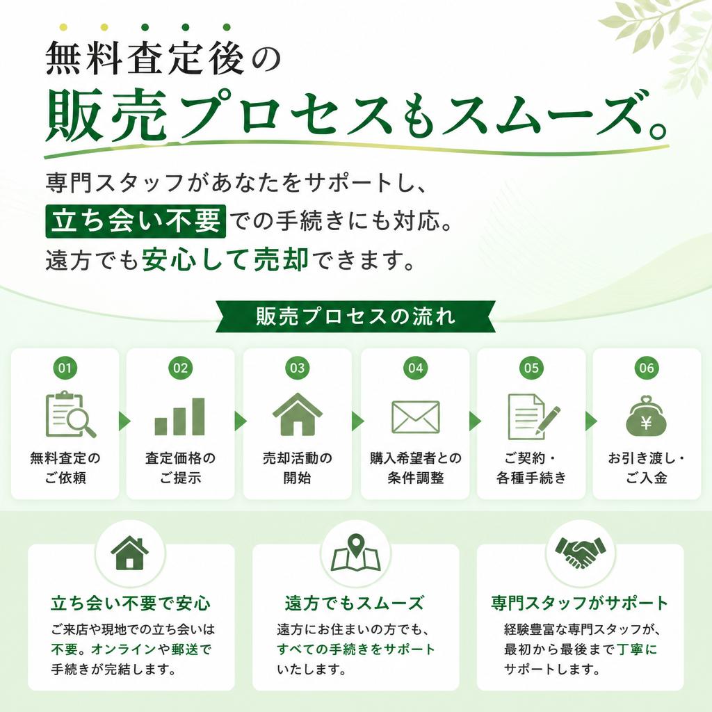 売却の流れとサポート体制