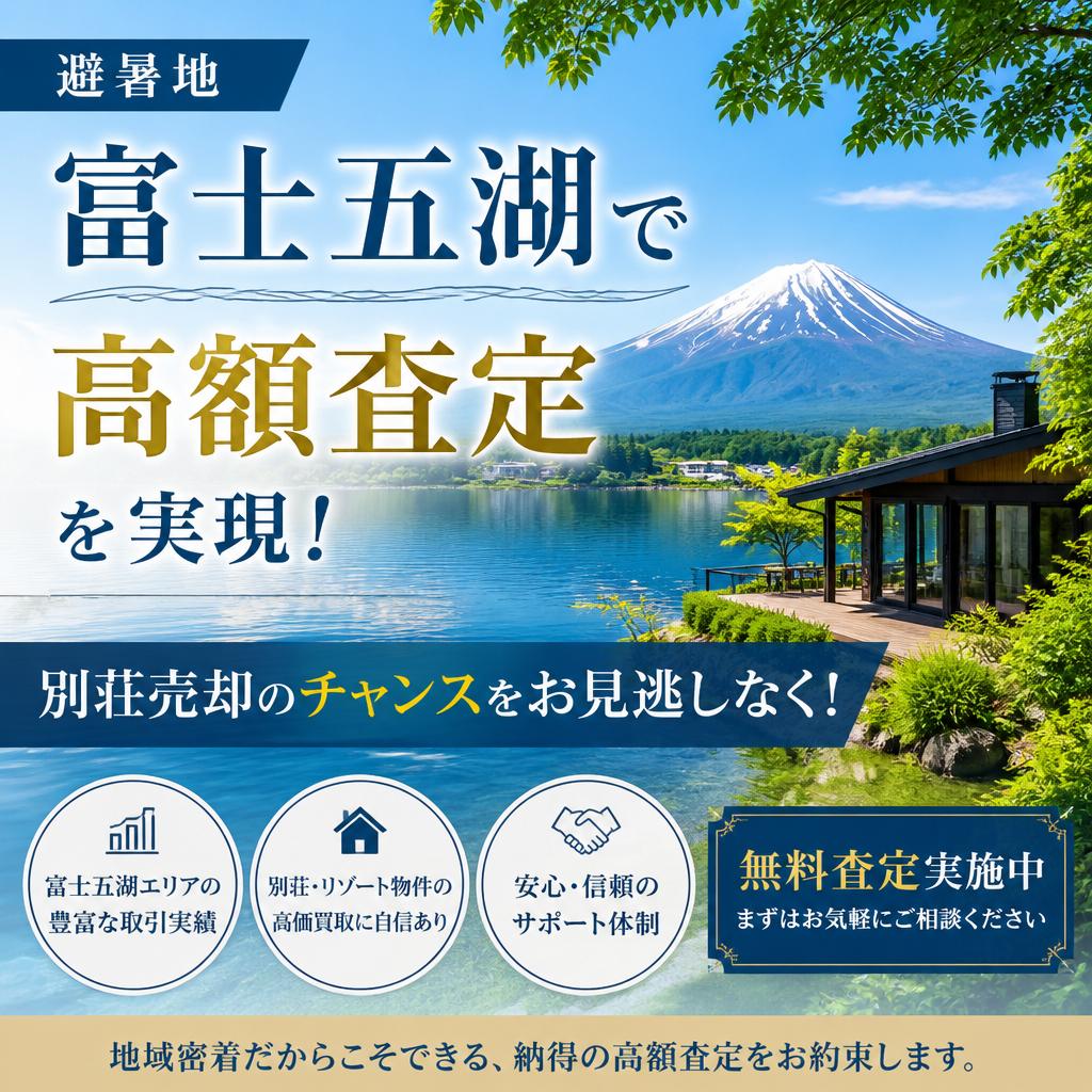 避暑地富士五湖で高額査定を実現！別荘売却のチャンスをお見逃しなく！