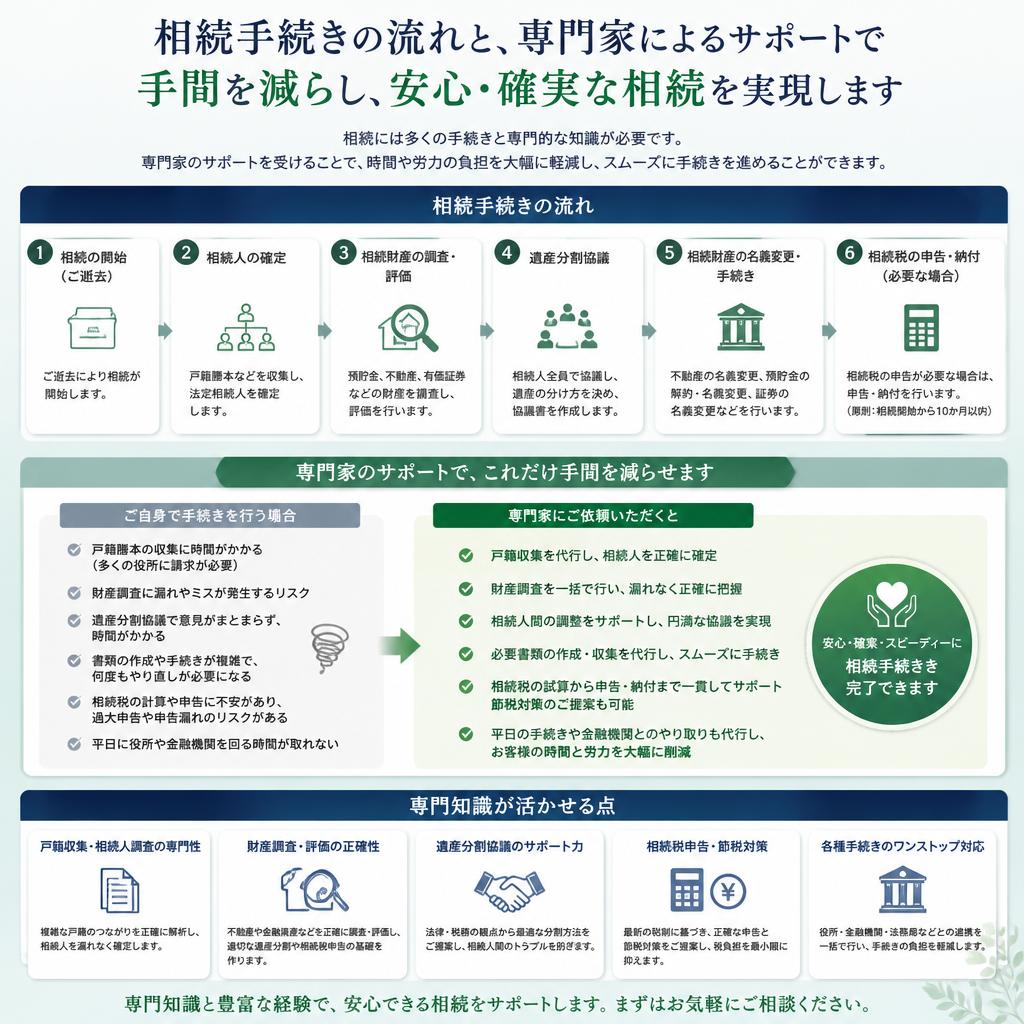相続手続きの手間を軽減するサポート